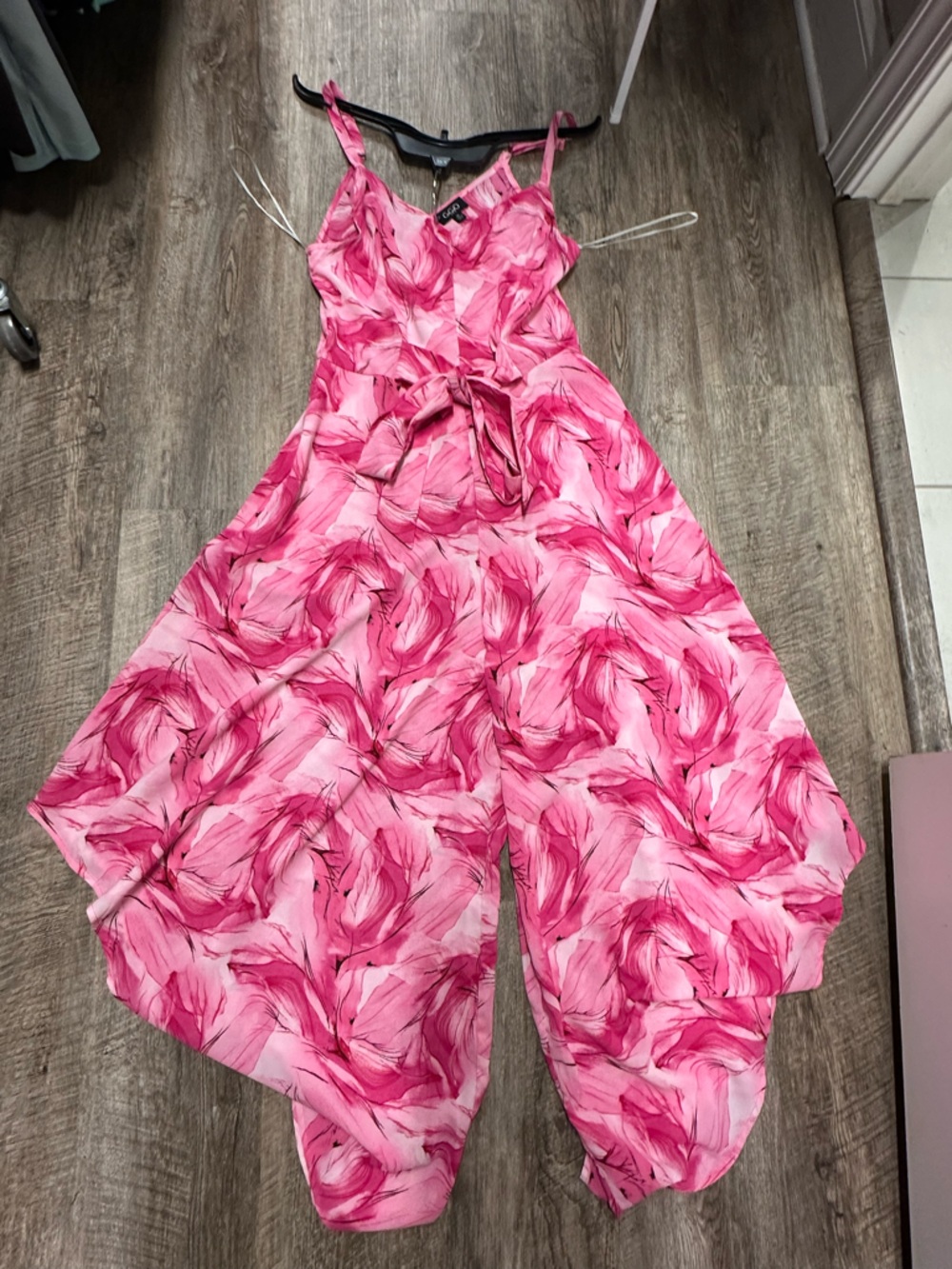 Pink Floral Print Jumpsuit